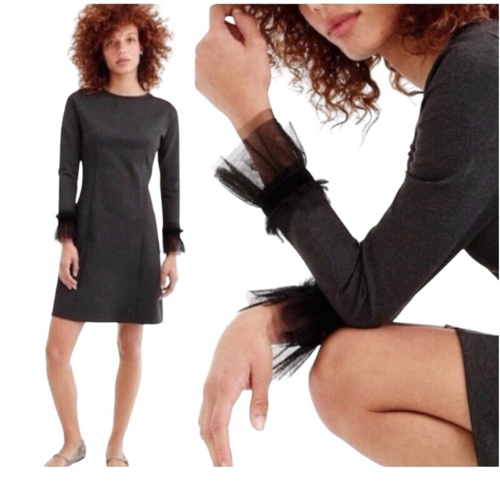 J CREW | Women’s Sheath Tulle Heather Gray Charcoal
Dress Size Medium